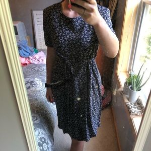 Floral tie front or back maternity maxi dress